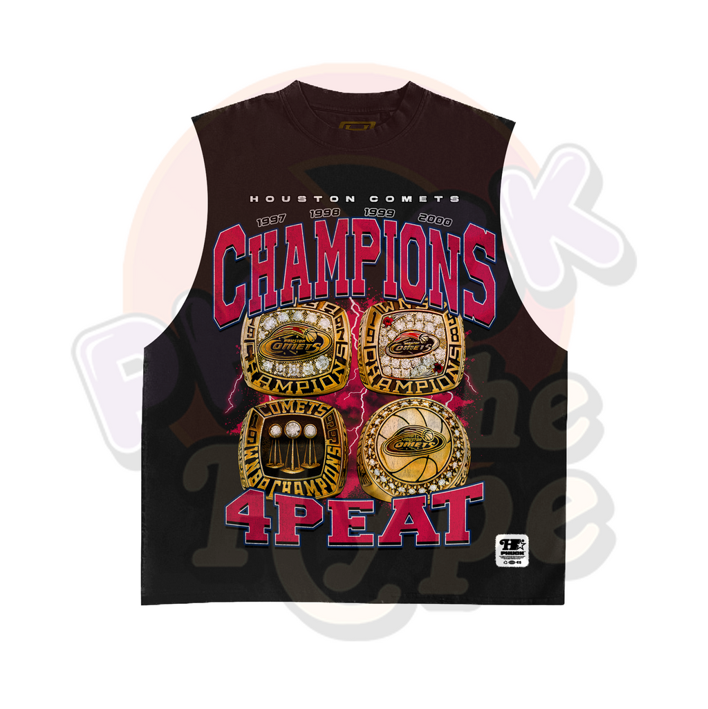 "Houston Comets" [4 Peat Champs] - Sleeveless Tee