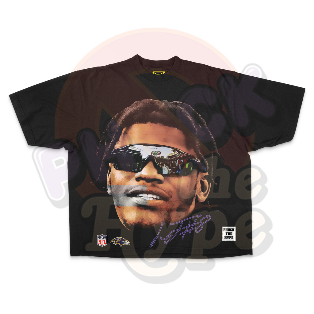 "Baltimore Ravens" [Lamar Jackson] OVERSIZE - Tee