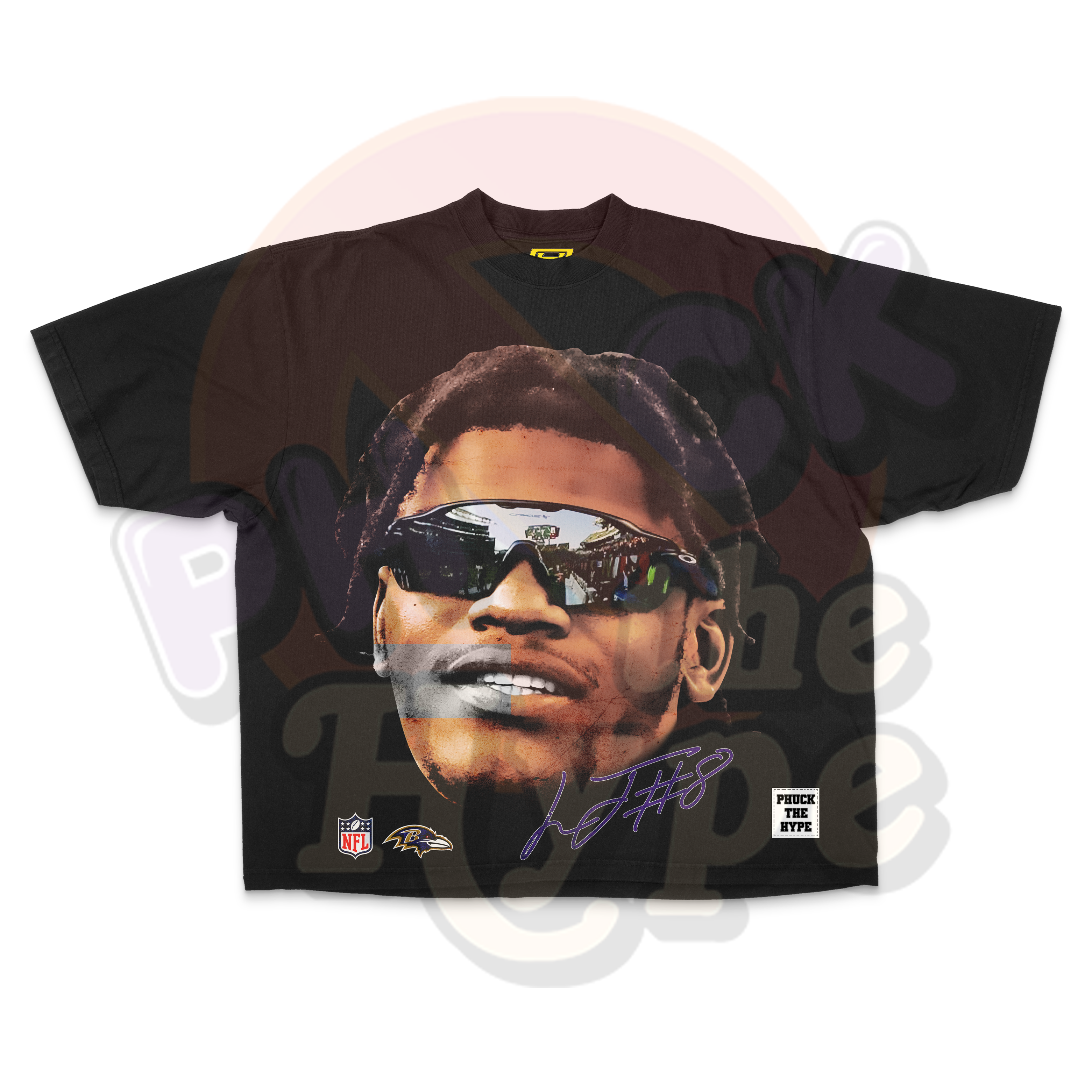 "Baltimore Ravens" [Lamar Jackson] OVERSIZE - Tee