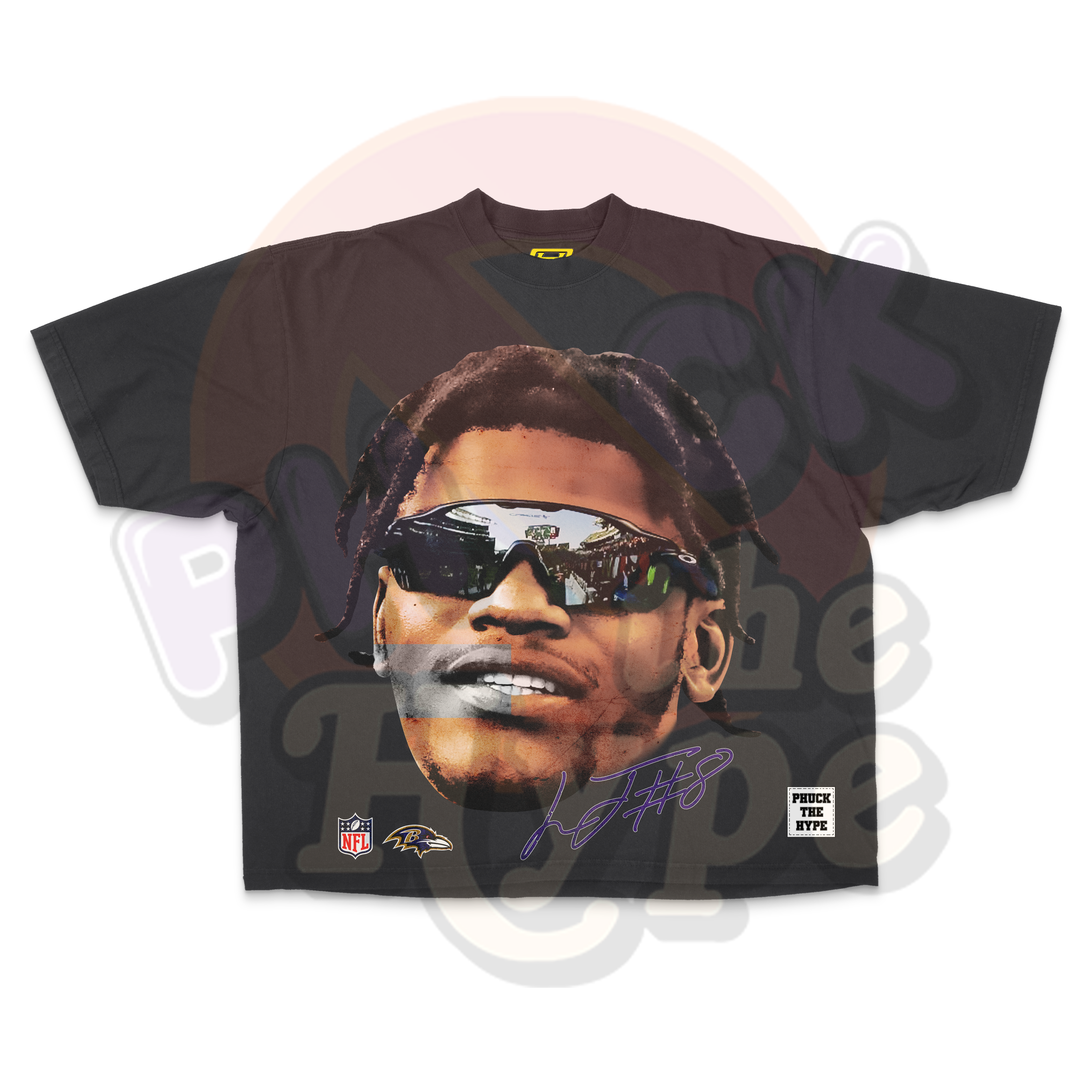 "Baltimore Ravens" [Lamar Jackson] OVERSIZE - Tee